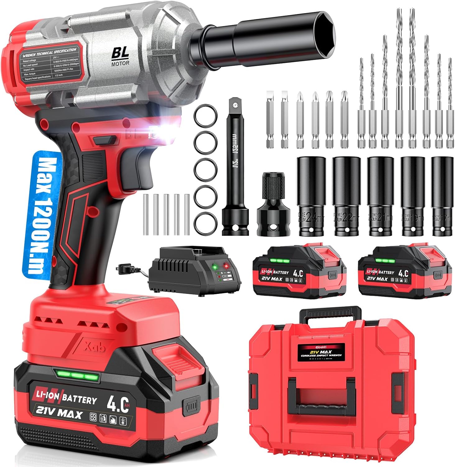 Cordless Impact Wrench 1200Nm — Brushless Kit