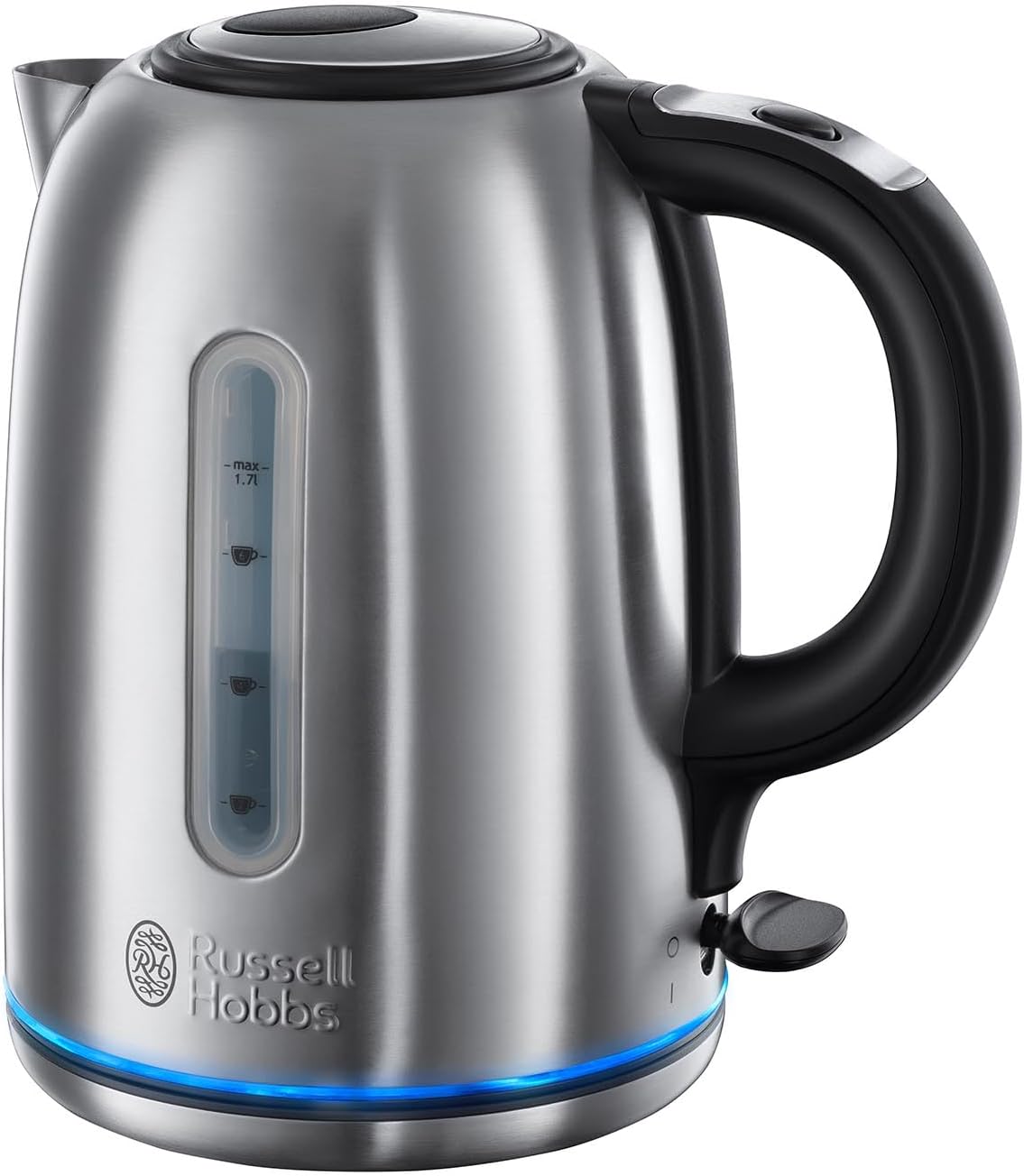 Brushed Steel Electric Kettle 1.7L — Quiet Boil, Cordless