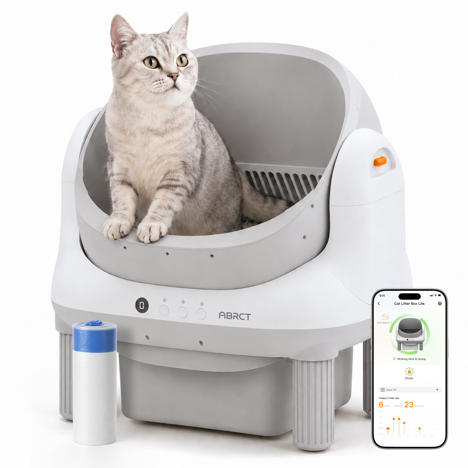 ABRCT Open-Top L1 Self-Cleaning Cat Litter Box