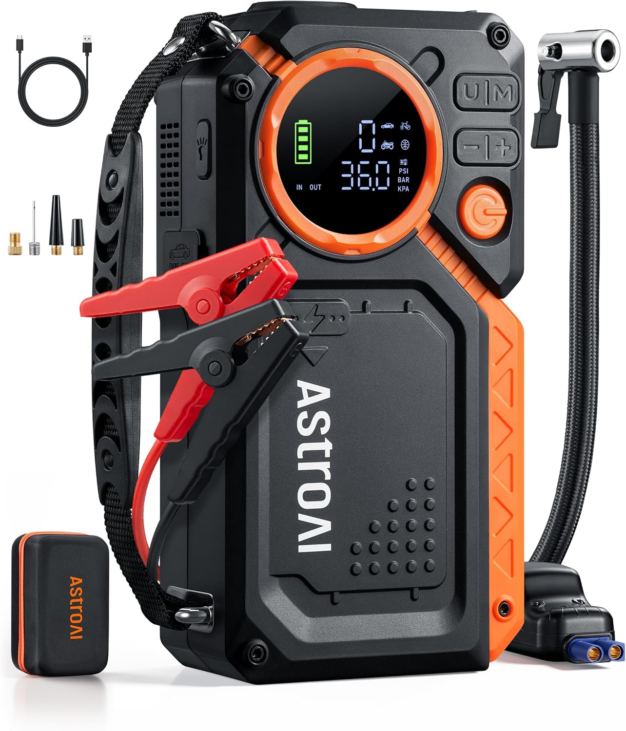 AstroAI MF12-V Jump Starter Power Pack with 150 PSI Air Compressor