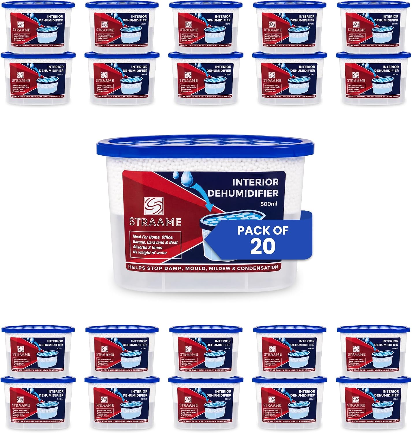 Interior Dehumidifier Sachets — 500ml, Pack of 20