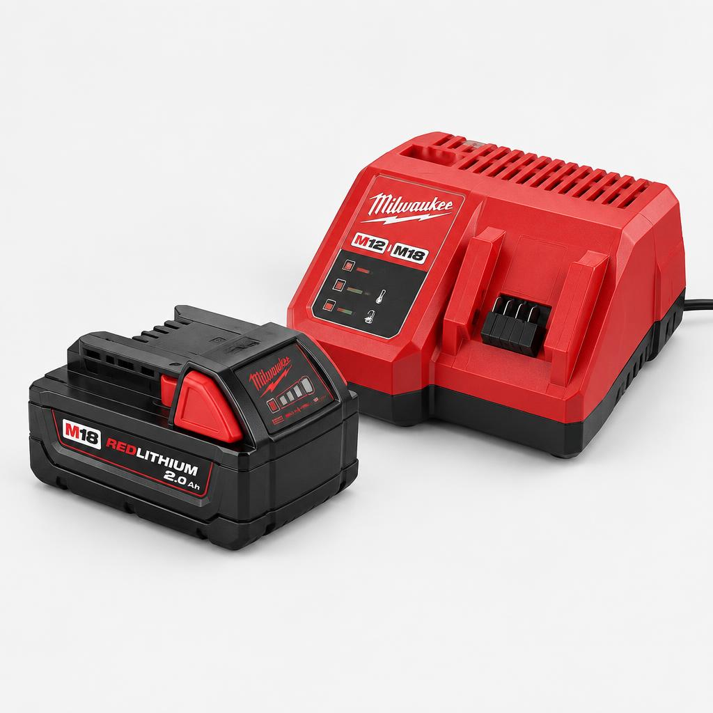 Milwaukee M18 REDLITHIUM™ 2.0Ah Battery + M12/M18 Charger